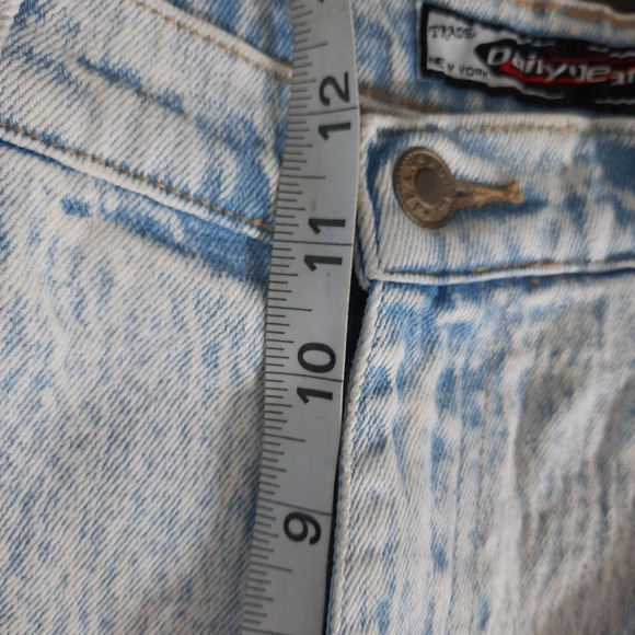 Vtg 90s Y2K Acid Wash Side Laced Jean Size 13 Daily Jeans High Rise Blue Skinny - Picture 12 of 16